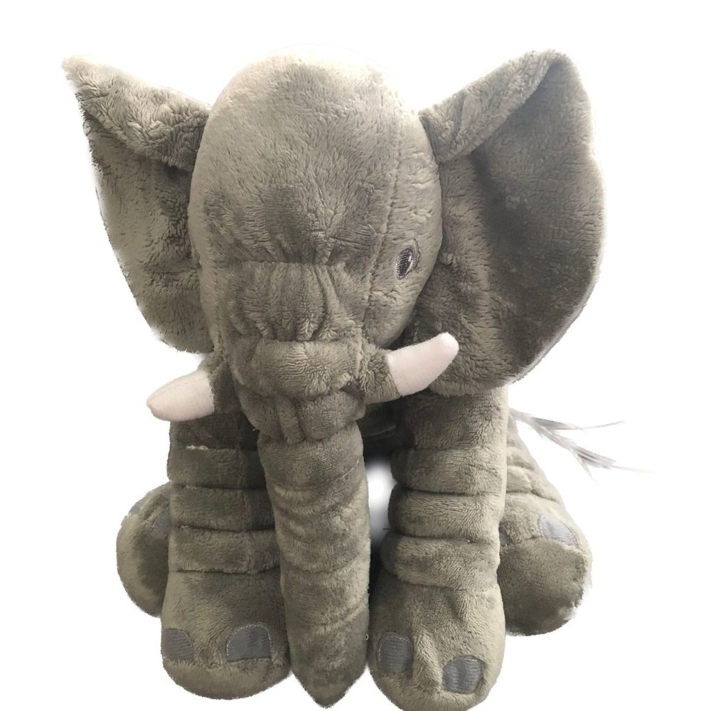 Unbranded Stuffed Gray Elephant Plush No Tush Tag 12" Tall - Picture 1 of 8